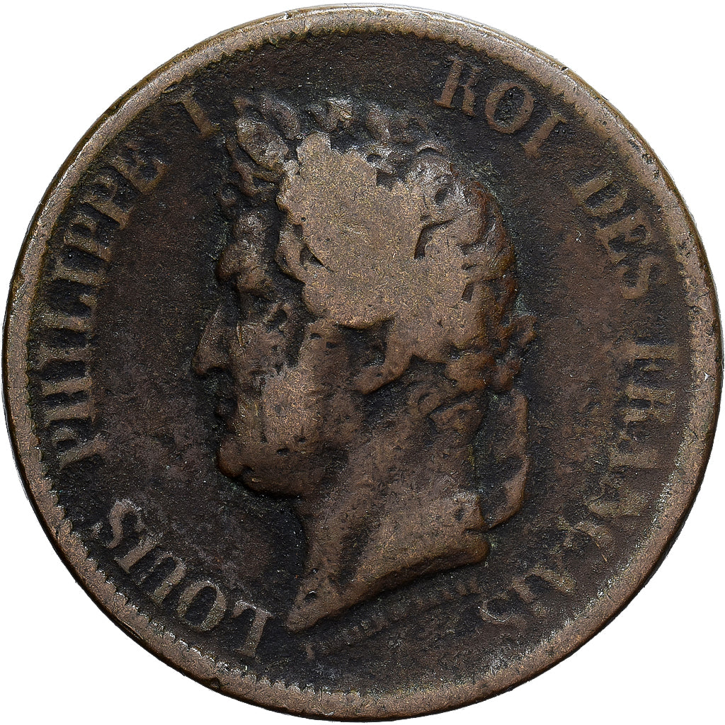 Franse koloniën, Louis - Philippe, 10 Cents, 1841, Paris, Bronzen, FR+