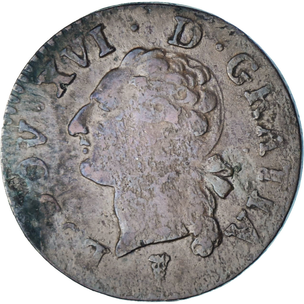 Francia, Louis XVI, Liard, 1791, Bordeaux, Cobre, BC+, Gadoury:348