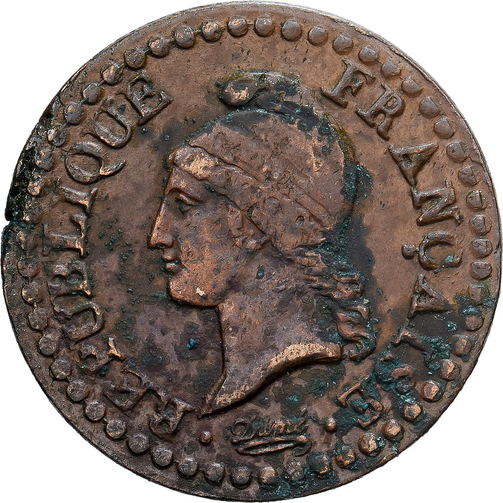 France, 1 Centime, Dupré, AN 6, Paris, Copper, VF(30-35), Gadoury:76