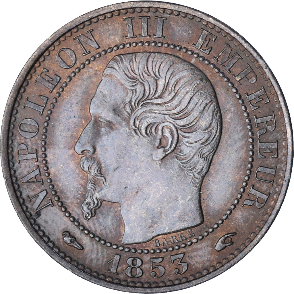 Francia, Napoleon III, 5 Centimes, 1853, Paris, Bronce, EBC, Gadoury:152