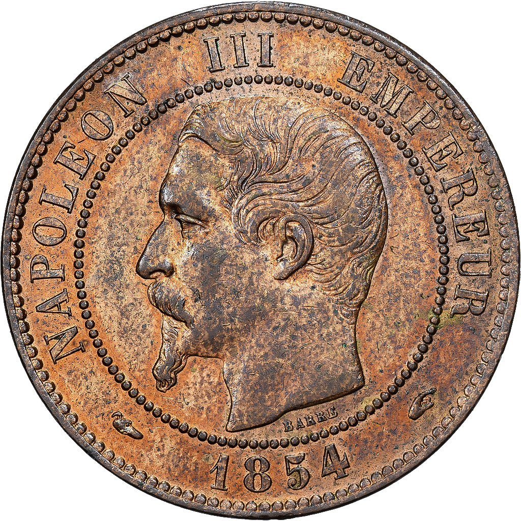 Francia, Napoleon III, 10 Centimes, 1854, Paris, Bronce, EBC, Gadoury:248