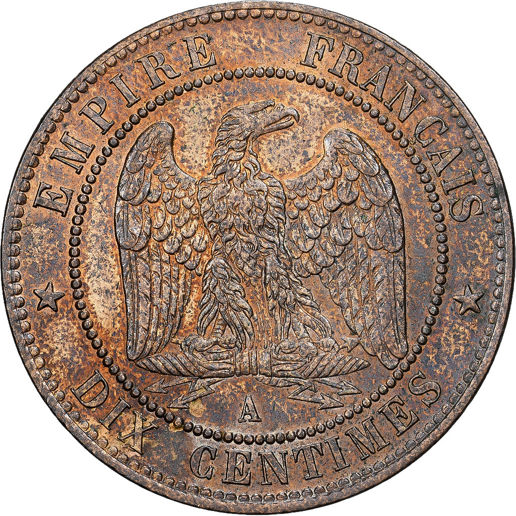 Francia, Napoleon III, 10 Centimes, 1854, Paris, Bronce, EBC, Gadoury:248