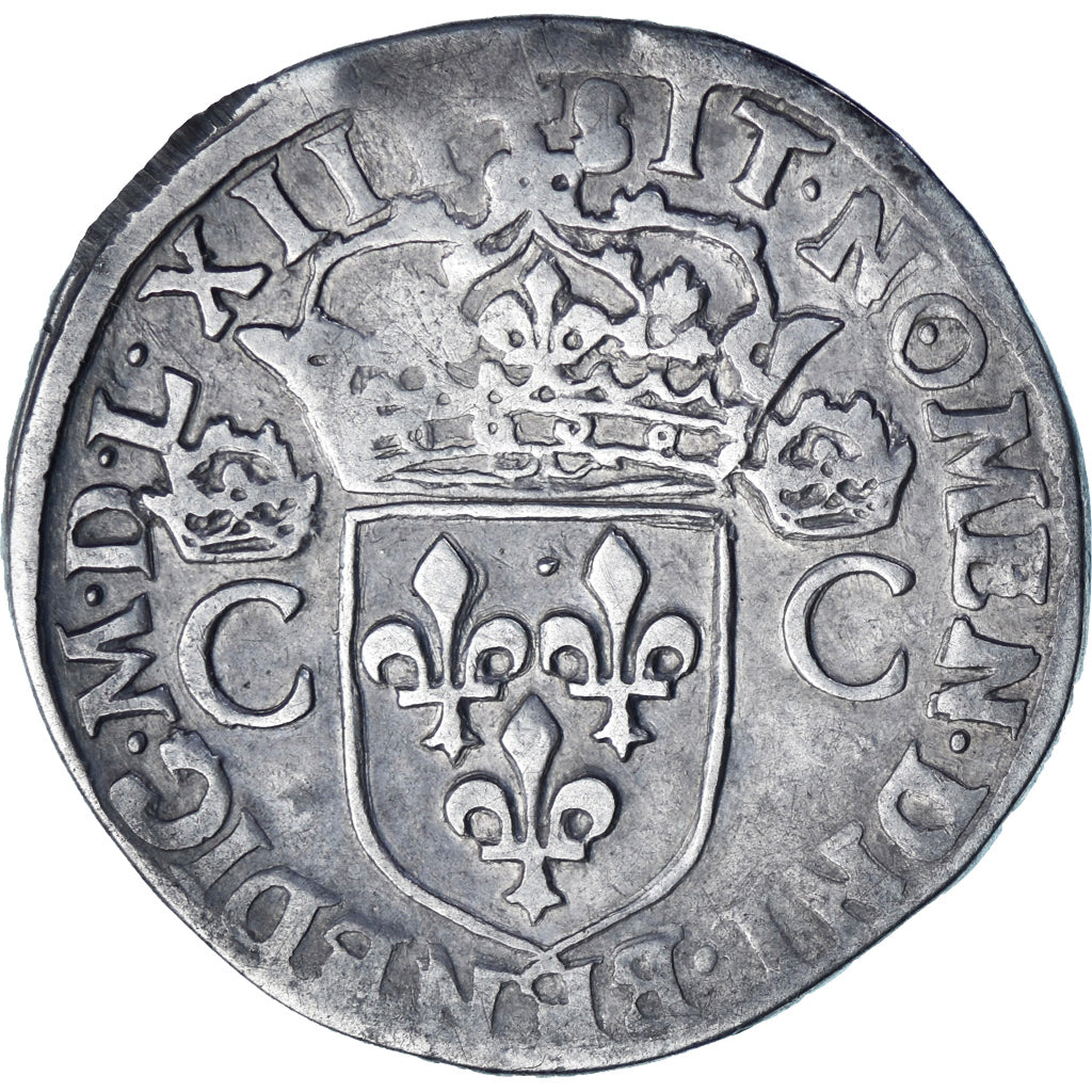 França, Charles IX, Teston, 1563, Rennes, 2nd type, Prata, VF(30-35)