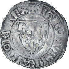 France, Charles VI, Blanc Guénar, 1380-1422, Rouen, Billon, TB+, Duplessy:377A