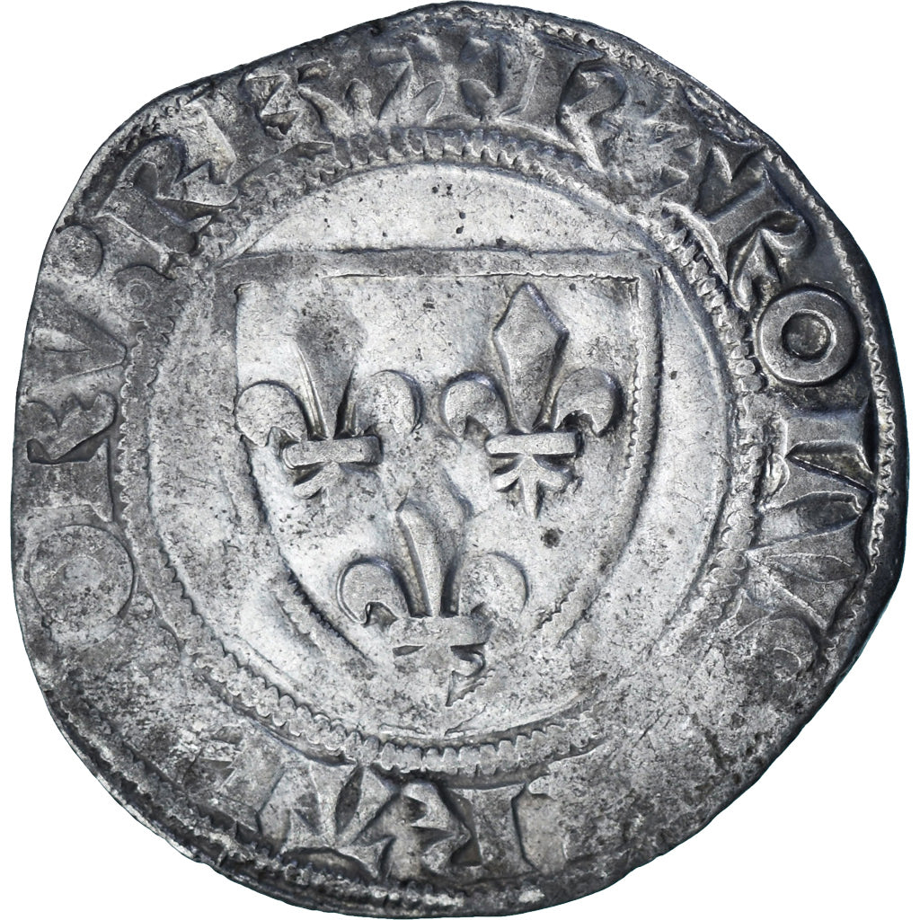 Francia, Charles VI, Blanc Guénar, 1380-1422, Tournai, Biglione, MB+