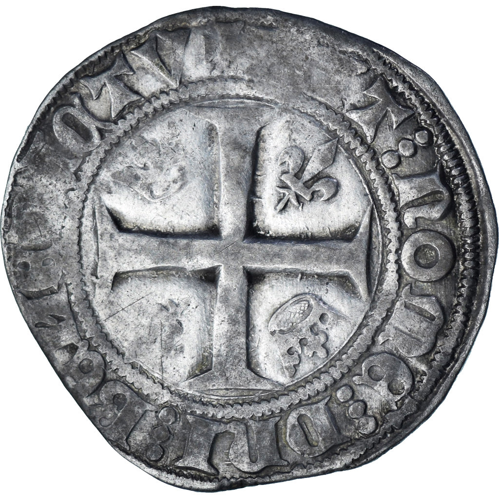 Francia, Charles VI, Blanc Guénar, 1380-1422, Tournai, Biglione, MB+