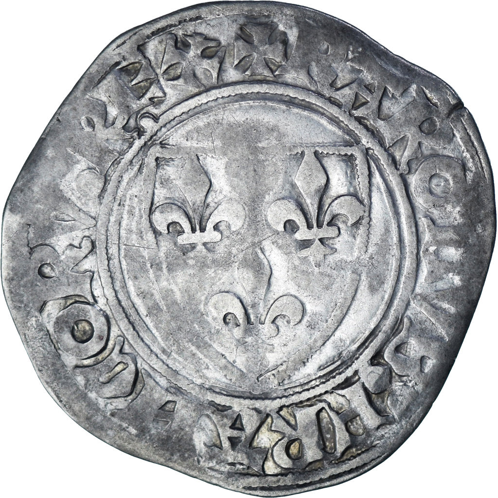 França, Charles VI, Blanc Guénar, 1380-1422, Saint-Quentin, Lingote