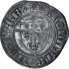 France, Charles VI, Blanc Guénar, 1380-1422, Tournai, Billon, VF(30-35)
