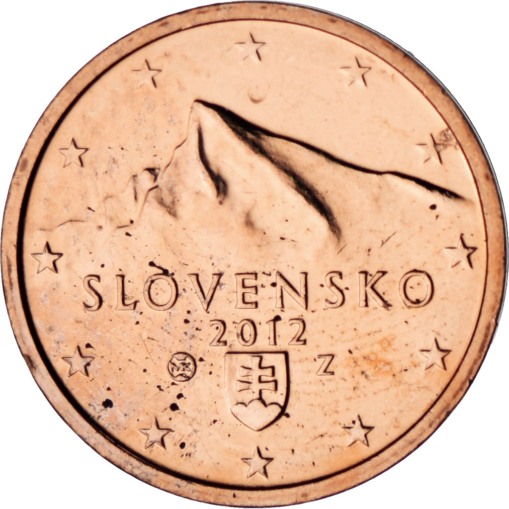 Słowacja, 2 Euro Cent, 2012, Kremnica, BU, MS(65-70), Miedź platerowana