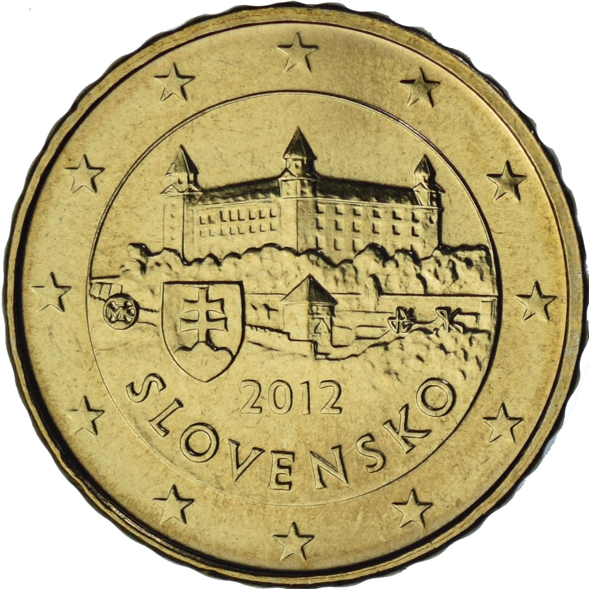 Slovakia, 10 Euro Cent, 2012, Kremnica, BU, MS(65-70), Nordic gold, KM:98