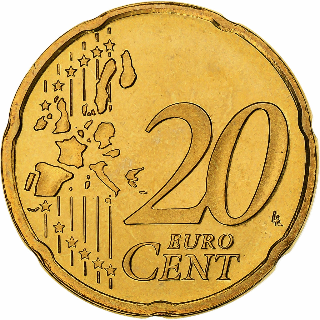Niederlande, Beatrix, 20 Euro Cent, 2004, Utrecht, BU, STGL, Nordic gold, KM:238