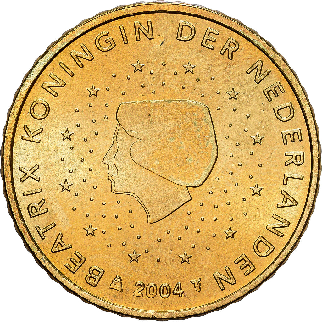 Netherlands, Beatrix, 50 Euro Cent, 2004, Utrecht, BU, MS(65-70), Nordic gold
