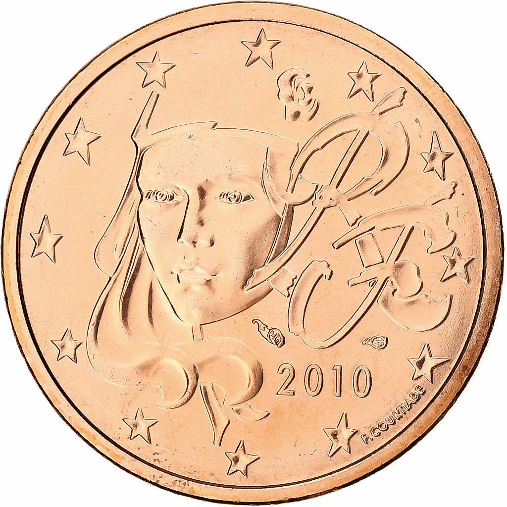 Francja, 5 Euro Cent, 2010, Paris, BU, MS(65-70), Miedź platerowana stalą