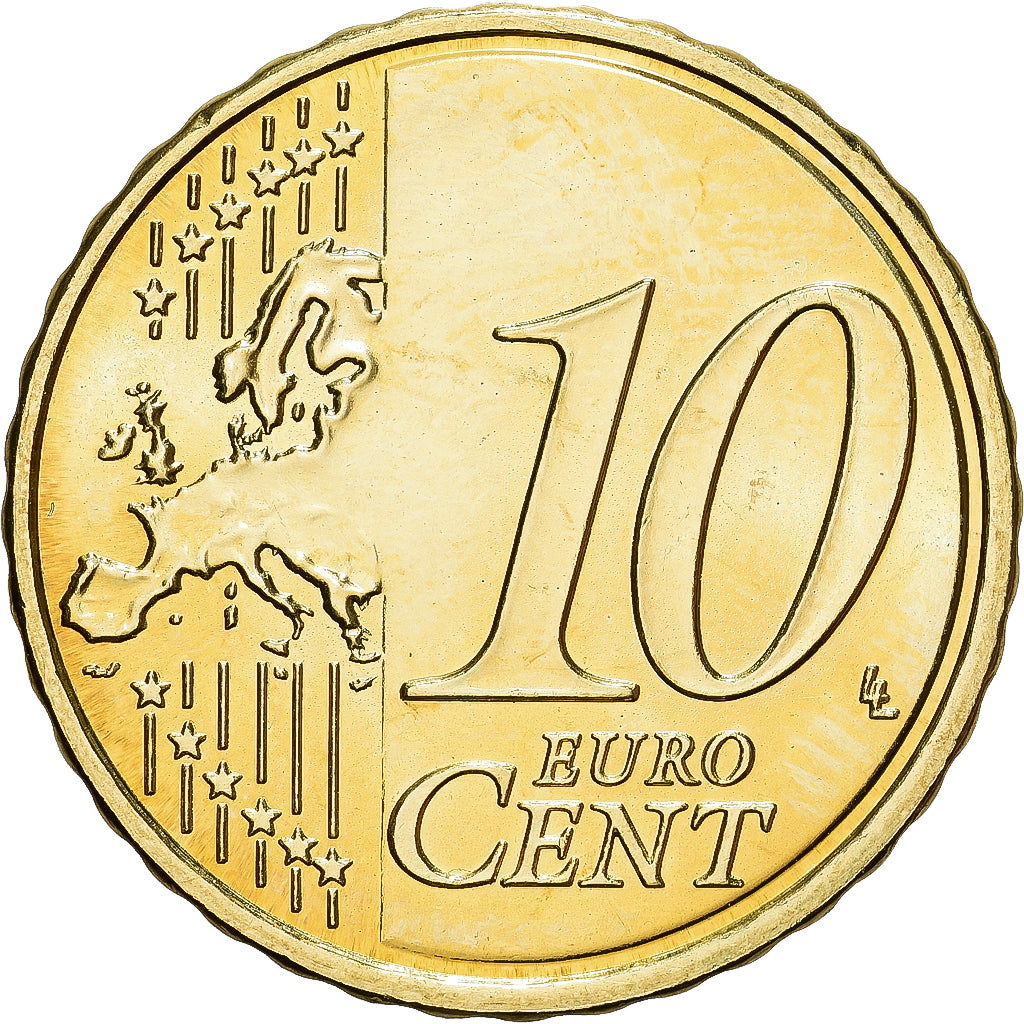 Francja, 10 Euro Cent, 2010, Paris, BU, MS(65-70), Nordic gold, KM:1410