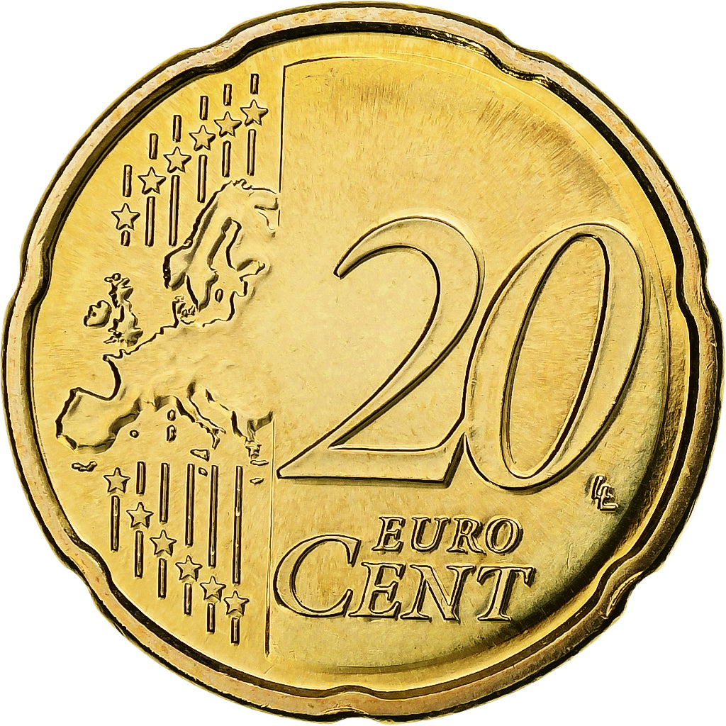 France, 20 Euro Cent, 2010, Paris, BU, FDC, Or nordique, KM:1411
