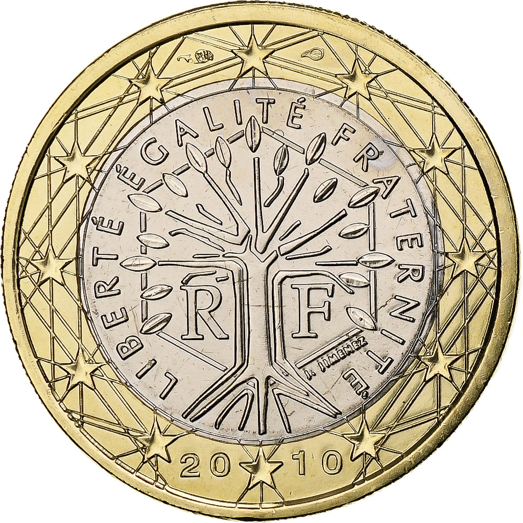 Francja, Euro, 2010, Paris, BU, MS(65-70), Bimetaliczny, KM:1413