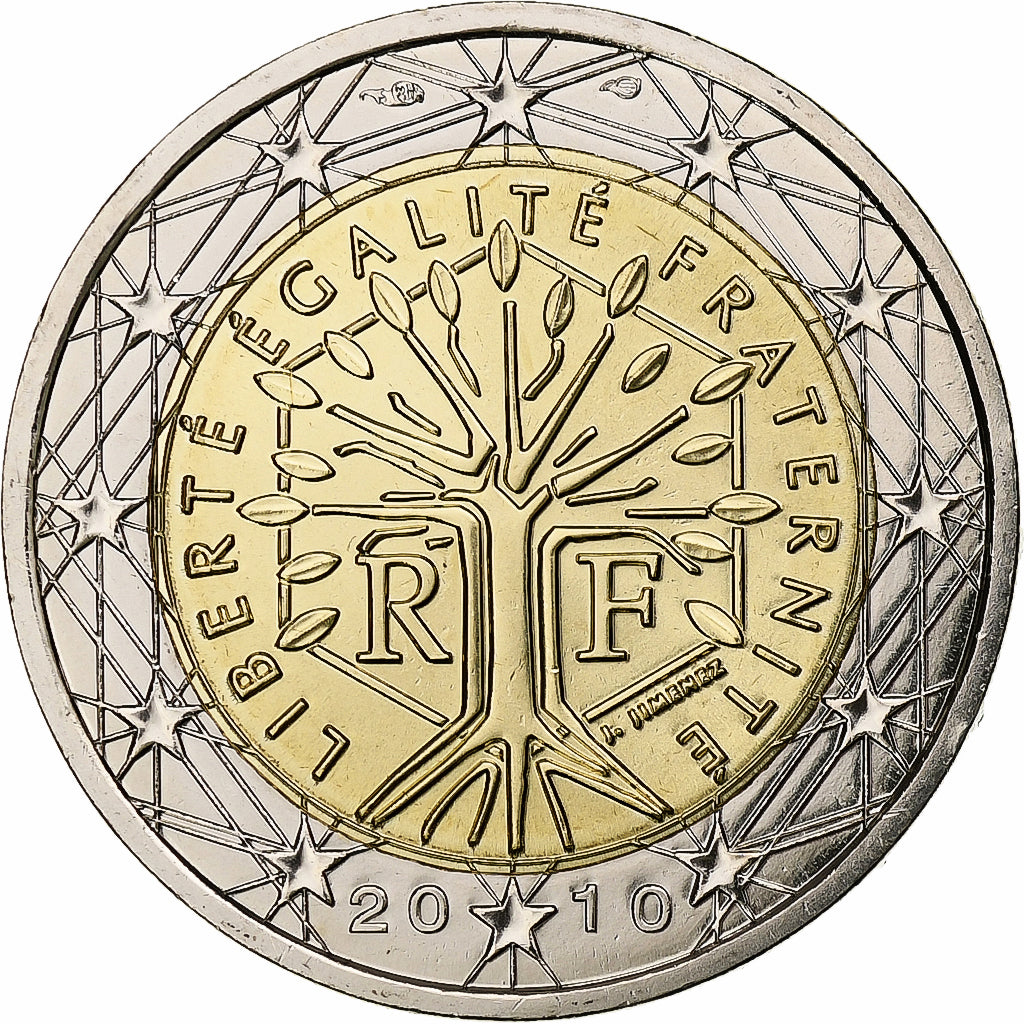 France, 2 Euro, 2010, Paris, BU, FDC, Bimétallique, KM:1414