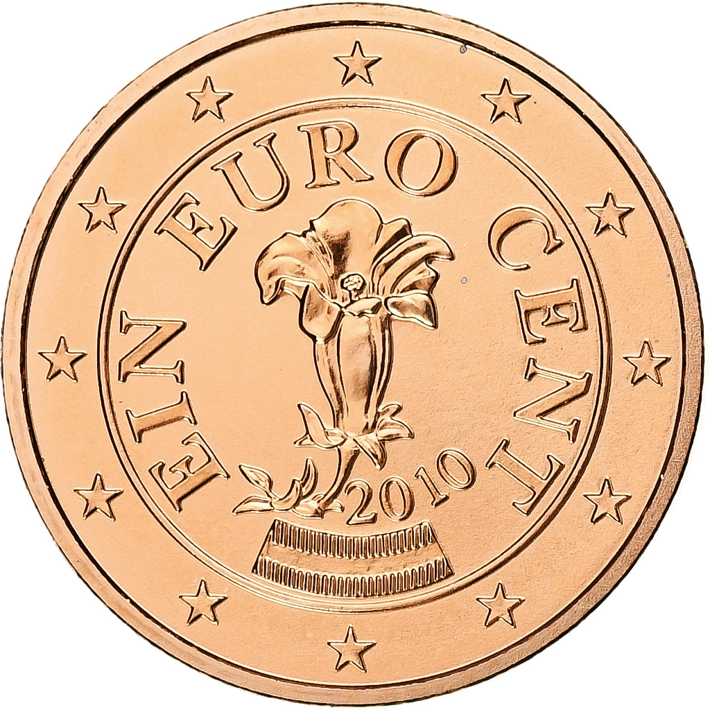 Austria, Euro Cent, 2010, Vienna, BU, MS(65-70), Copper Plated Steel, KM:3082