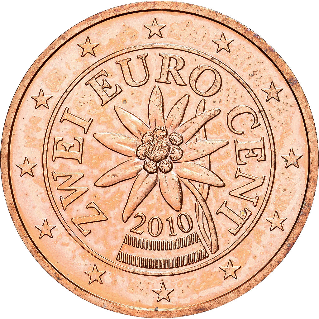 Autriche, 2 Euro Cent, 2010, Vienna, BU, FDC, Cuivre plaqué acier, KM:3083