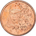 Francja, Euro Cent, 2001, MDP, Série BE / Proof, MS(65-70), Miedź platerowana