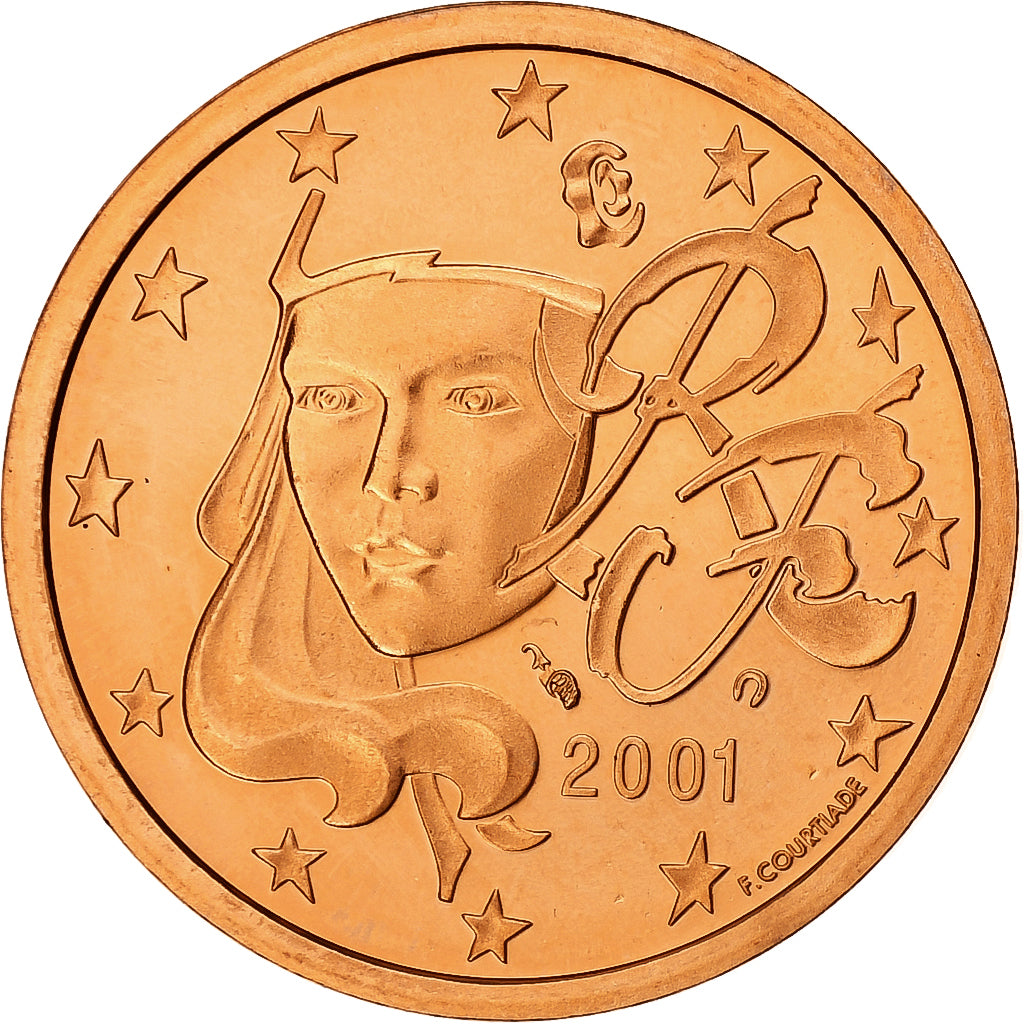 Francja, 5 Euro Cent, 2001, MDP, Série BE / Proof, MS(65-70), Miedź