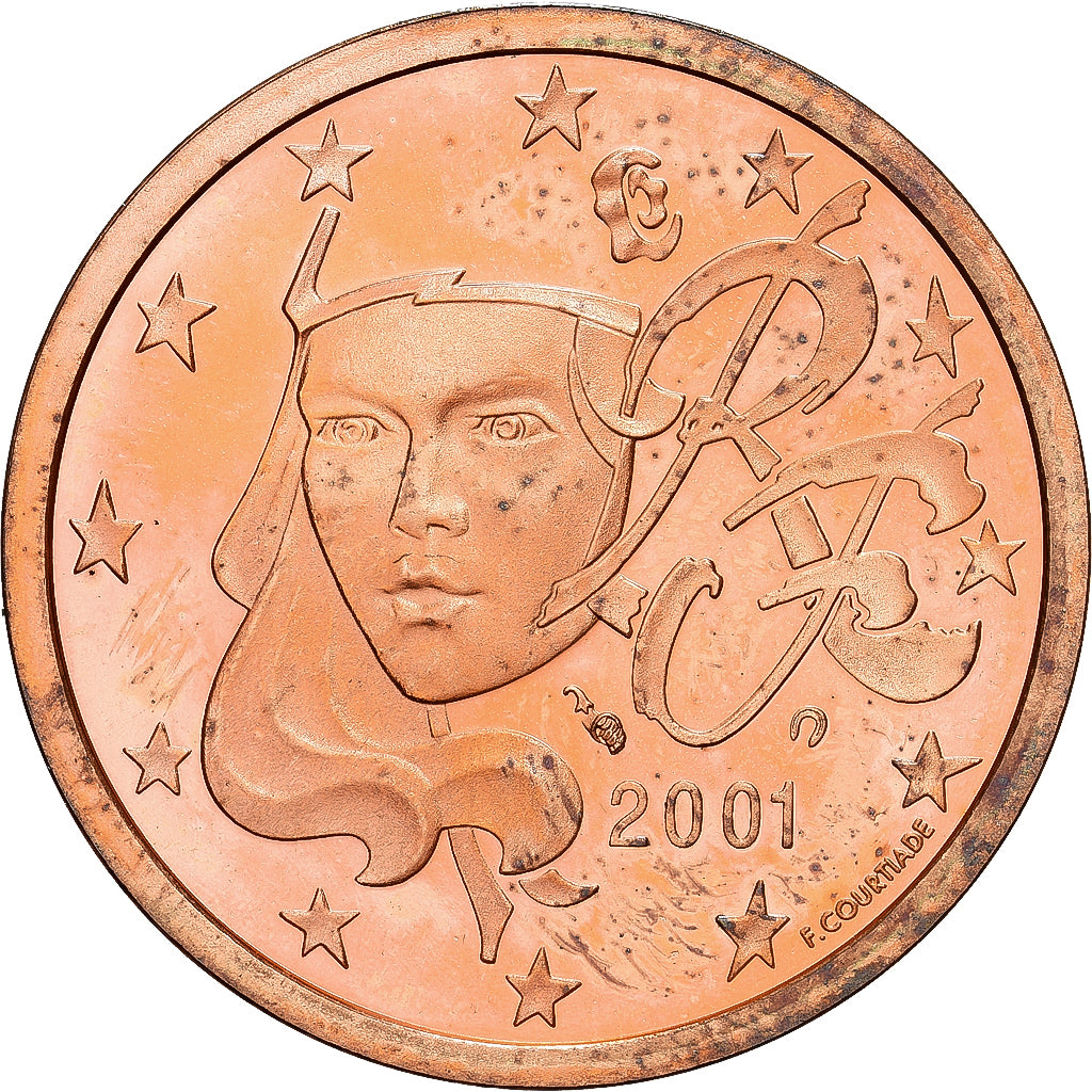 Francja, 5 Euro Cent, 2001, MDP, Série BE / Proof, MS(65-70), Miedź