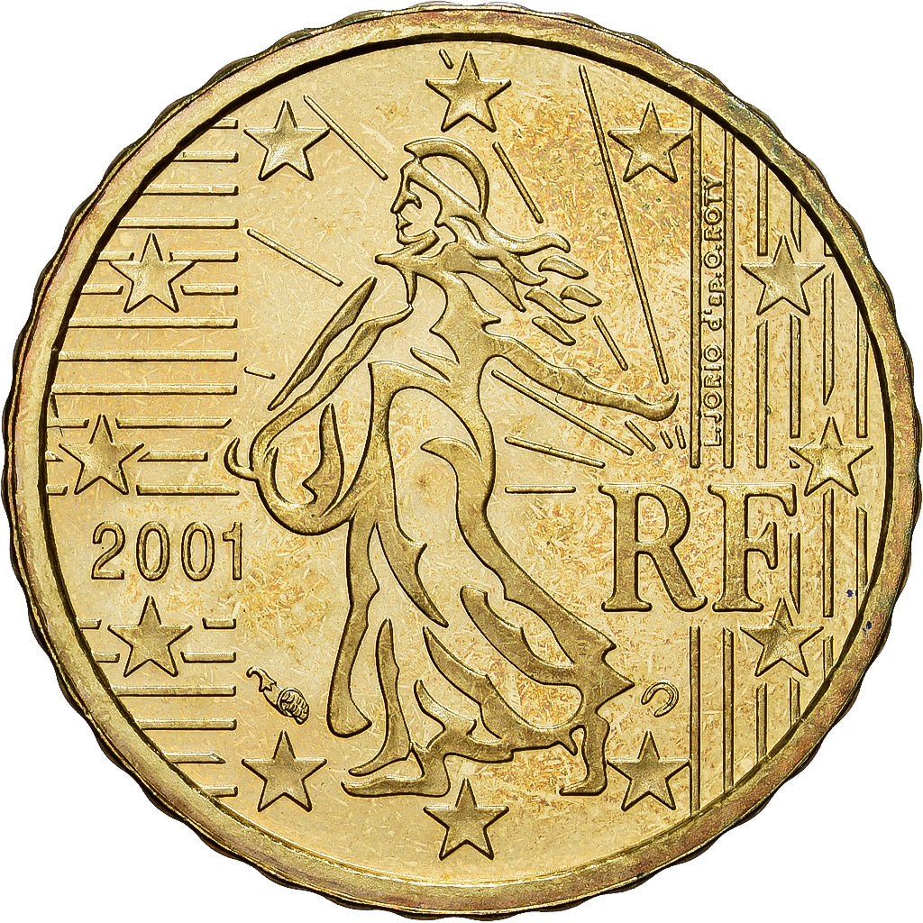 Frankrijk, 10 Euro Cent, 2001, MDP, Série BE / Proof, FDC, Nordic gold, KM:1285