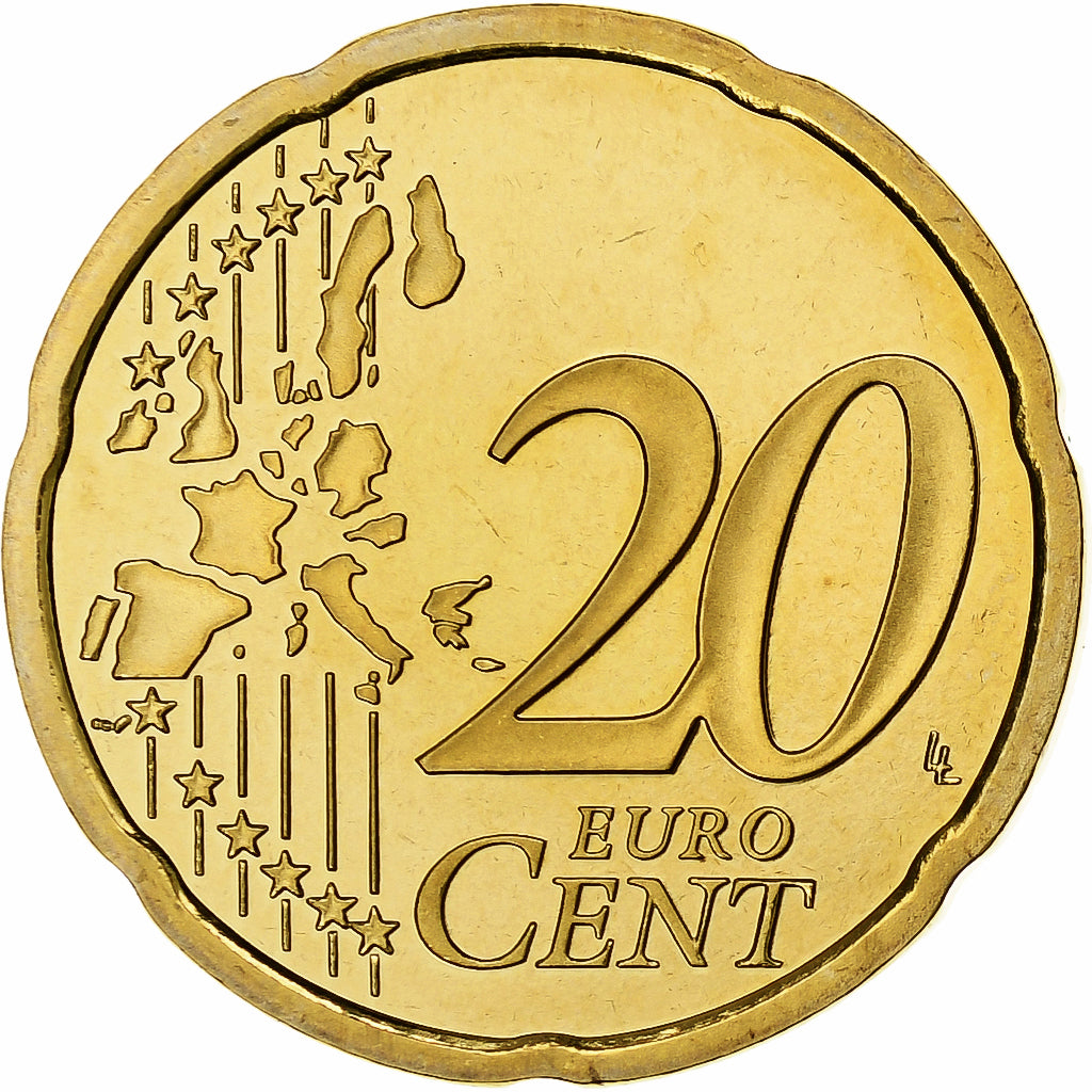 Francja, 20 Euro Cent, 2001, MDP, Série BE / Proof, MS(65-70), Nordic gold