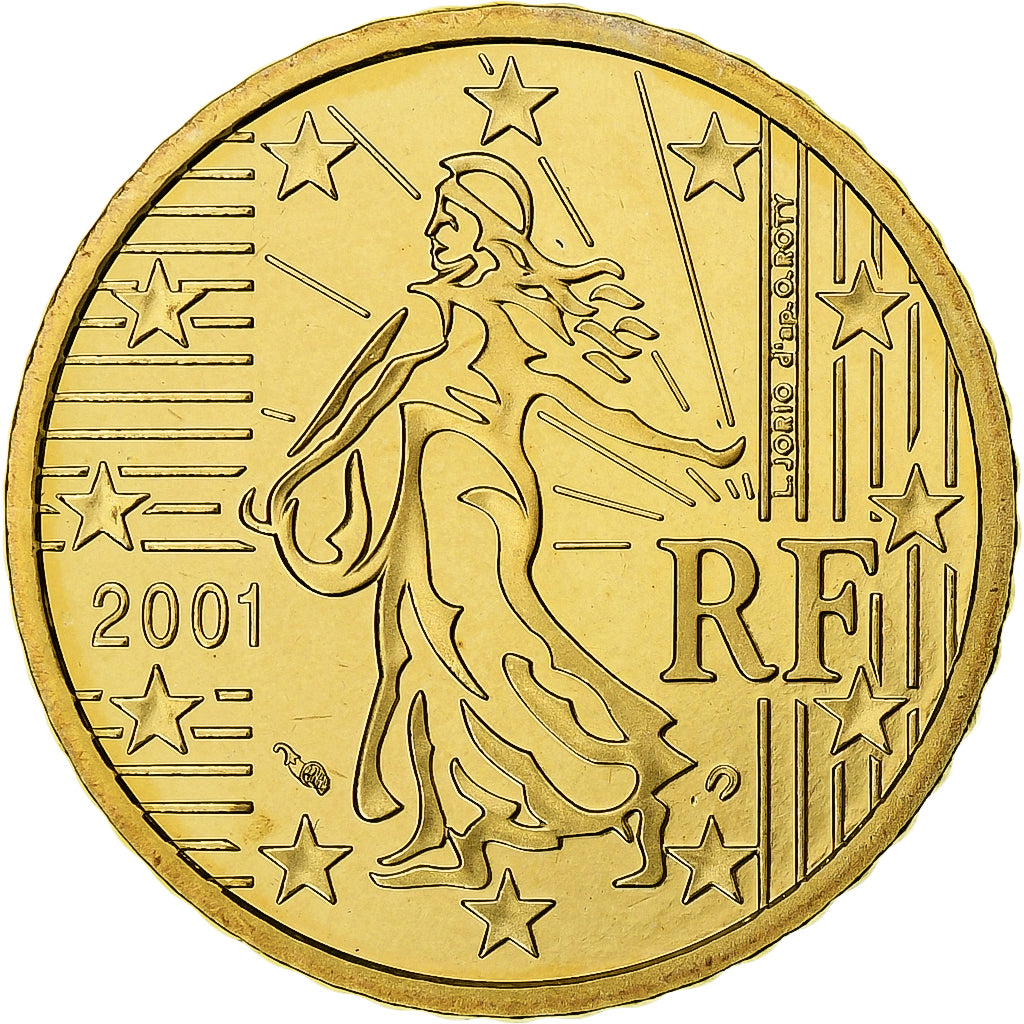 Francja, 50 Euro Cent, 2001, MDP, Série BE / Proof, MS(65-70), Nordic gold