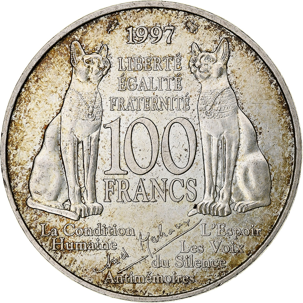 Frankrijk, 100 Francs, André Malraux, 1994, Paris, Zilver, PR+, Gadoury:954