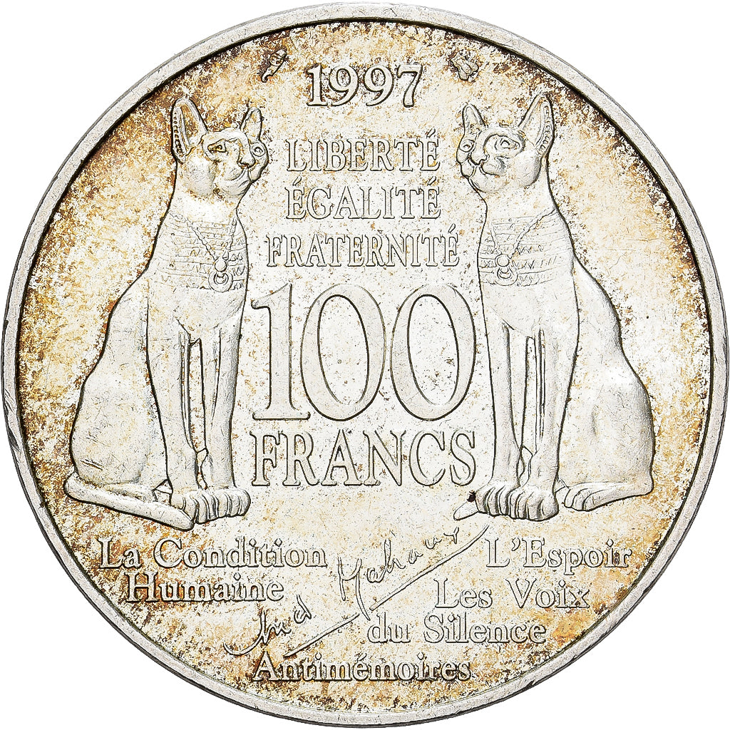 Frankrijk, 100 Francs, André Malraux, 1994, Paris, Zilver, PR+, Gadoury:954
