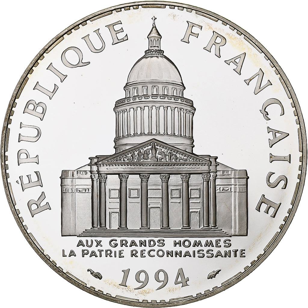França, 100 Francs, Panthéon, 1994, MDP, Série BE / Proof, Prata, MS(65-70)