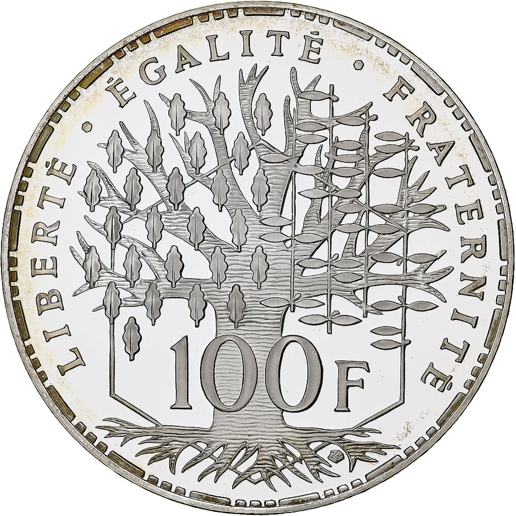 França, 100 Francs, Panthéon, 1994, MDP, Série BE / Proof, Prata, MS(65-70)