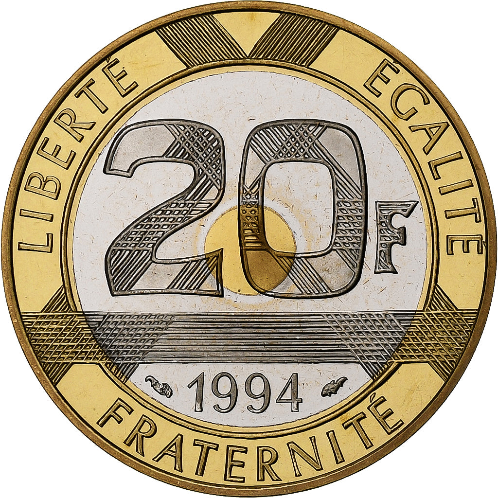 France, 20 Francs, Mont Saint-Michel, 1994, Paris, Série BE / Proof