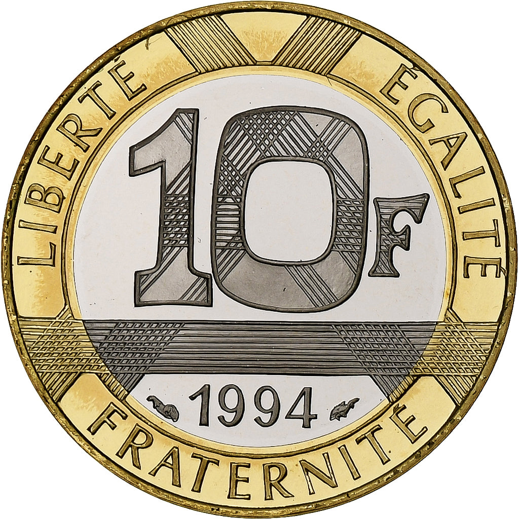 Francja, 10 Francs, Génie, 1994, Paris, Série BE / Proof, Bimetaliczny