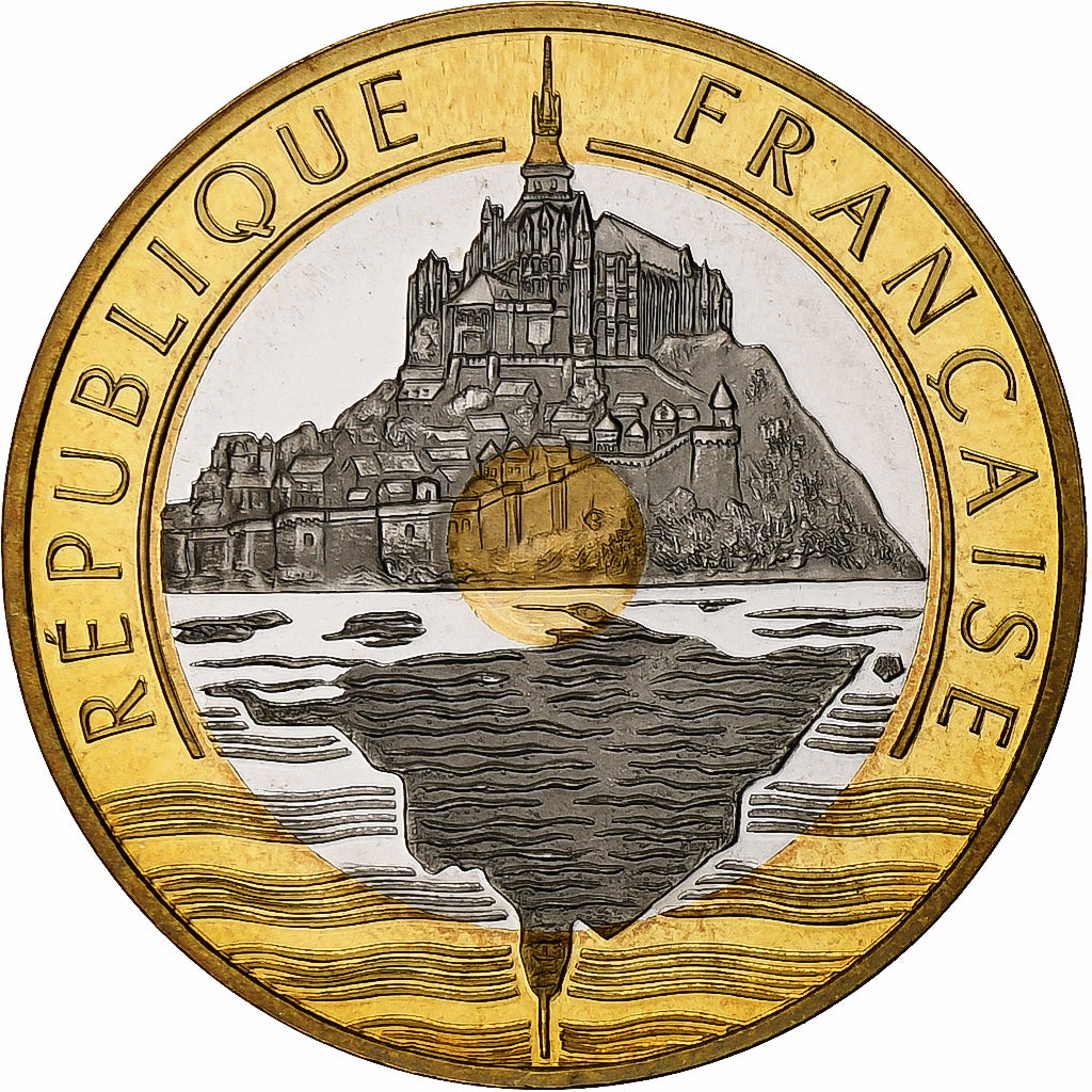 France, 20 Francs, Mont Saint-Michel, 2000, MDP, Série BE / Proof, Bi-Metallic