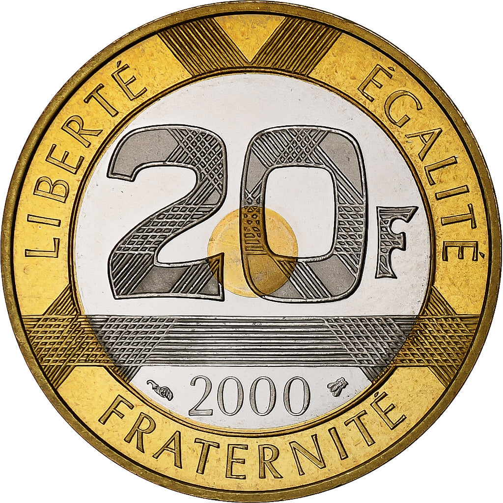 France, 20 Francs, Mont Saint-Michel, 2000, MDP, Série BE / Proof, Bi-Metallic