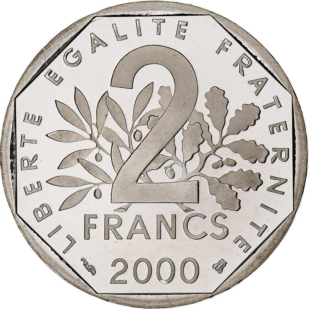 Frankrijk, 2 Francs, Semeuse, 2000, MDP, Série BE / Proof, Nickel, FDC
