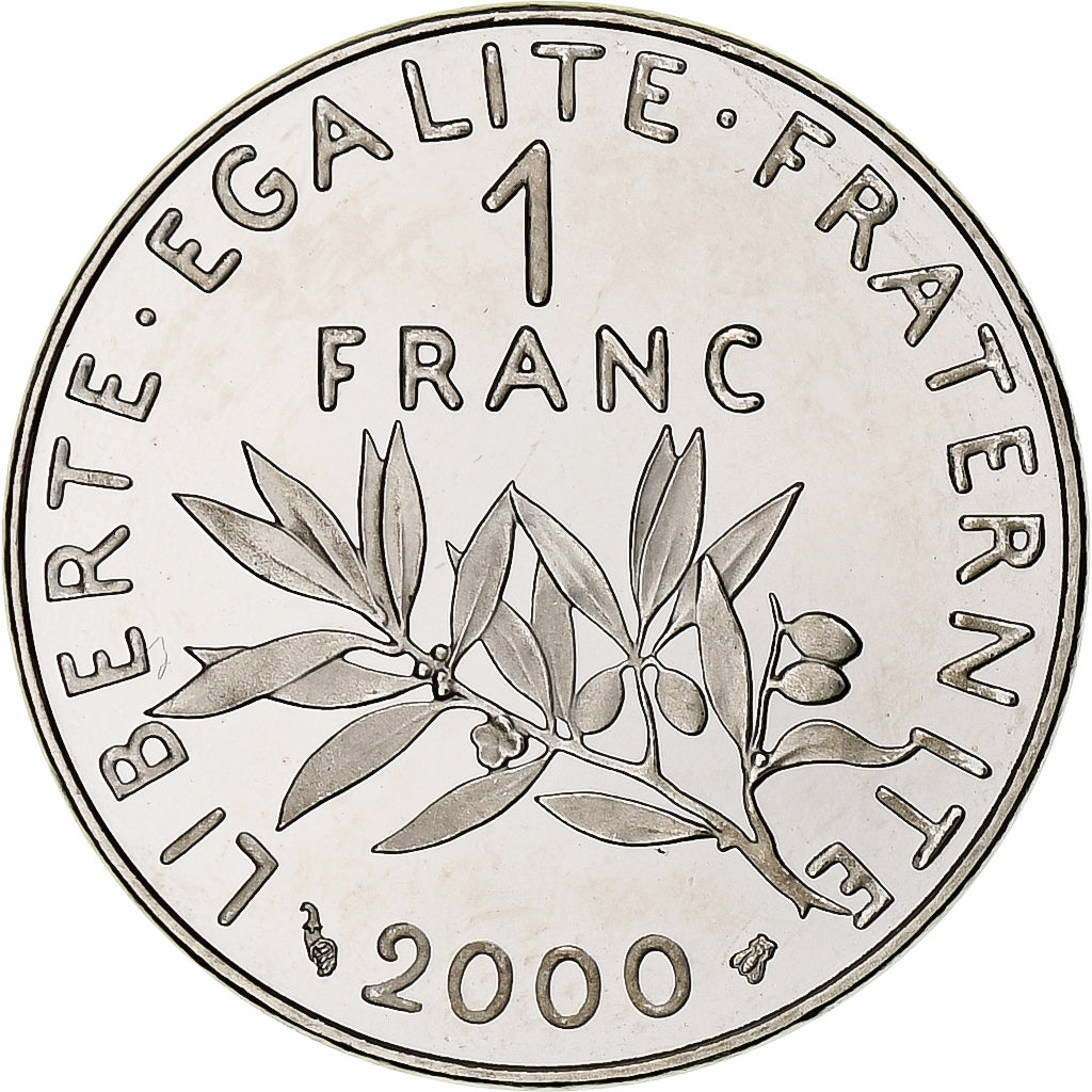 Frankreich, 1 Franc, Semeuse, 2000, MDP, Série BE / Proof, Nickel, STGL