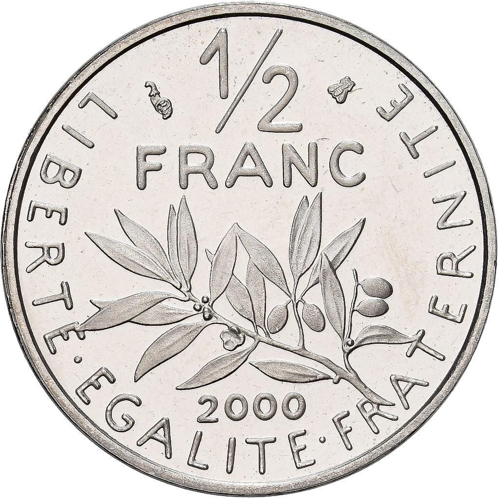 Francia, 1/2 Franc, Semeuse, 2000, Paris, Série BE / Proof, Níquel, FDC