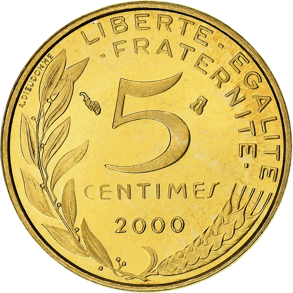 Frankrijk, 5 Centimes, Marianne, 2000, Paris, Série BE / Proof