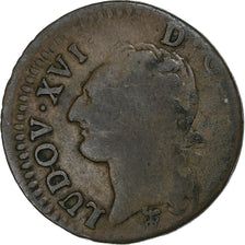 Frankrijk, Louis XVI, 1/2 Sol, 1791, Bordeaux, Koper, FR, Gadoury:349