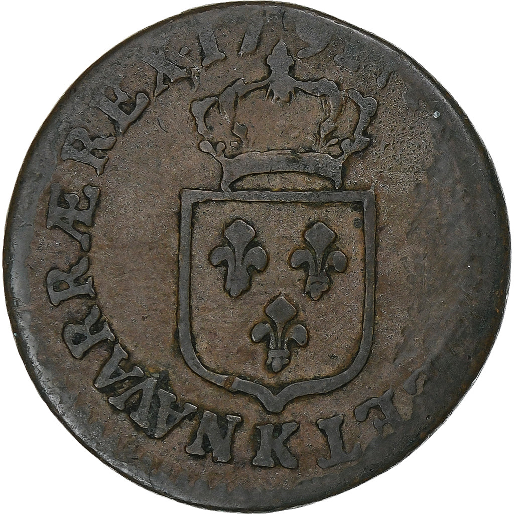 Frankrijk, Louis XVI, 1/2 Sol, 1791, Bordeaux, Koper, FR, Gadoury:349