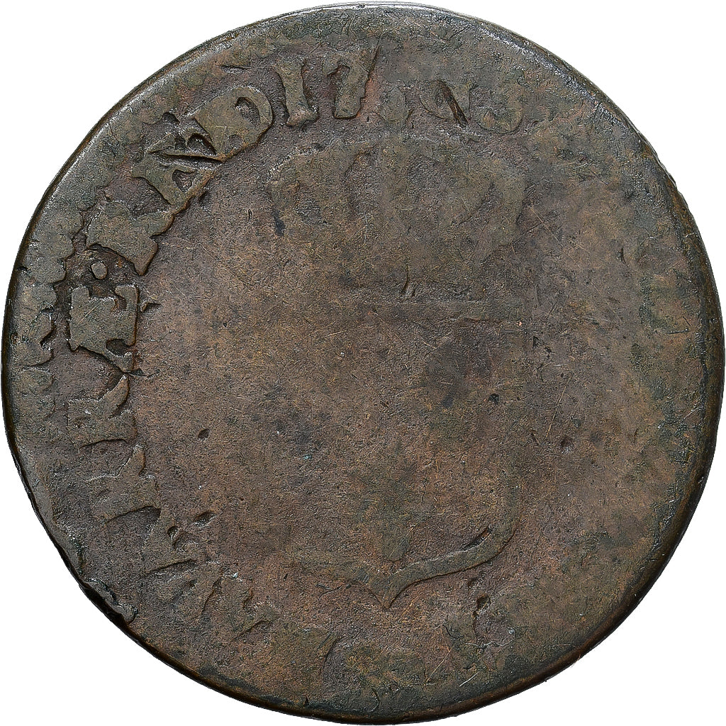 France, Louis XVI, 1/2 Sol de Béarn, 1785, Pau, Copper, F(12-15), Gadoury:349a