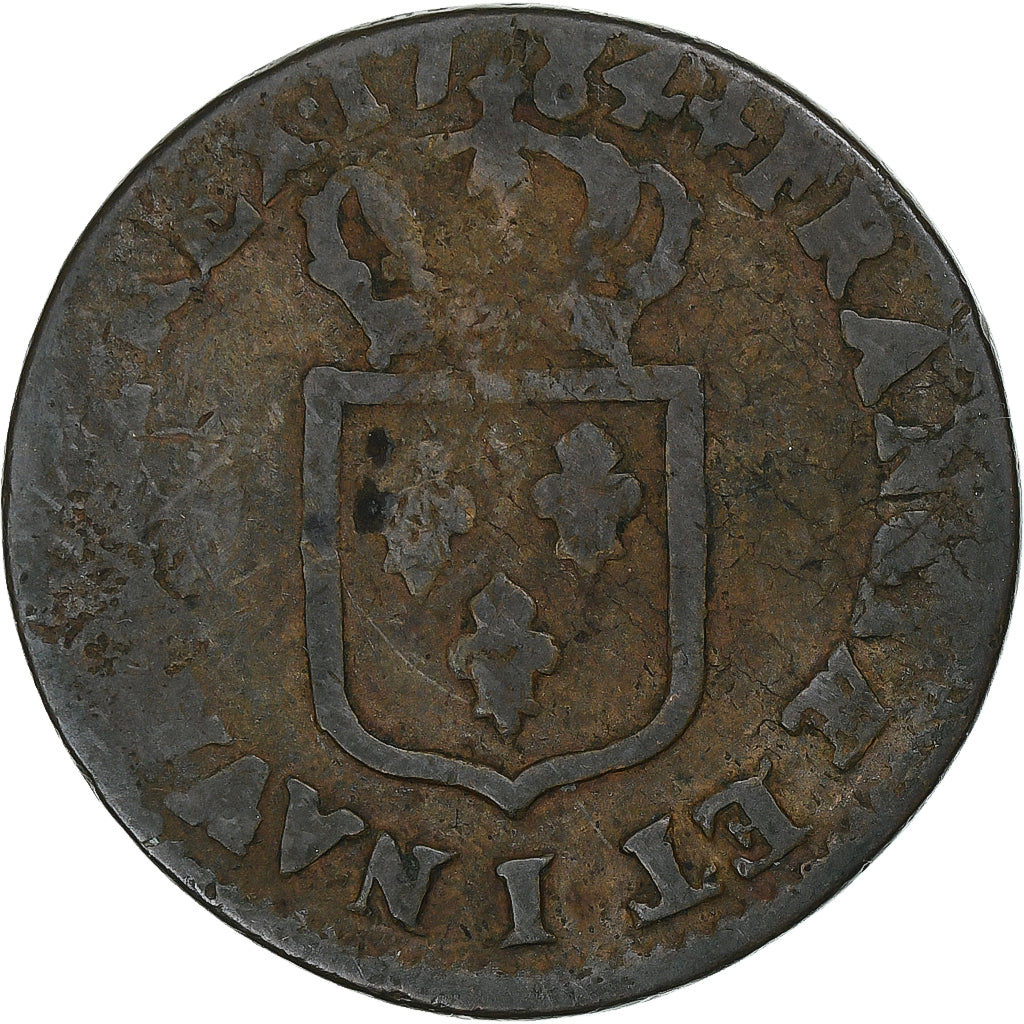 Francia, Louis XVI, Sol, 1784, Limoges, Cobre, BC+, Gadoury:350