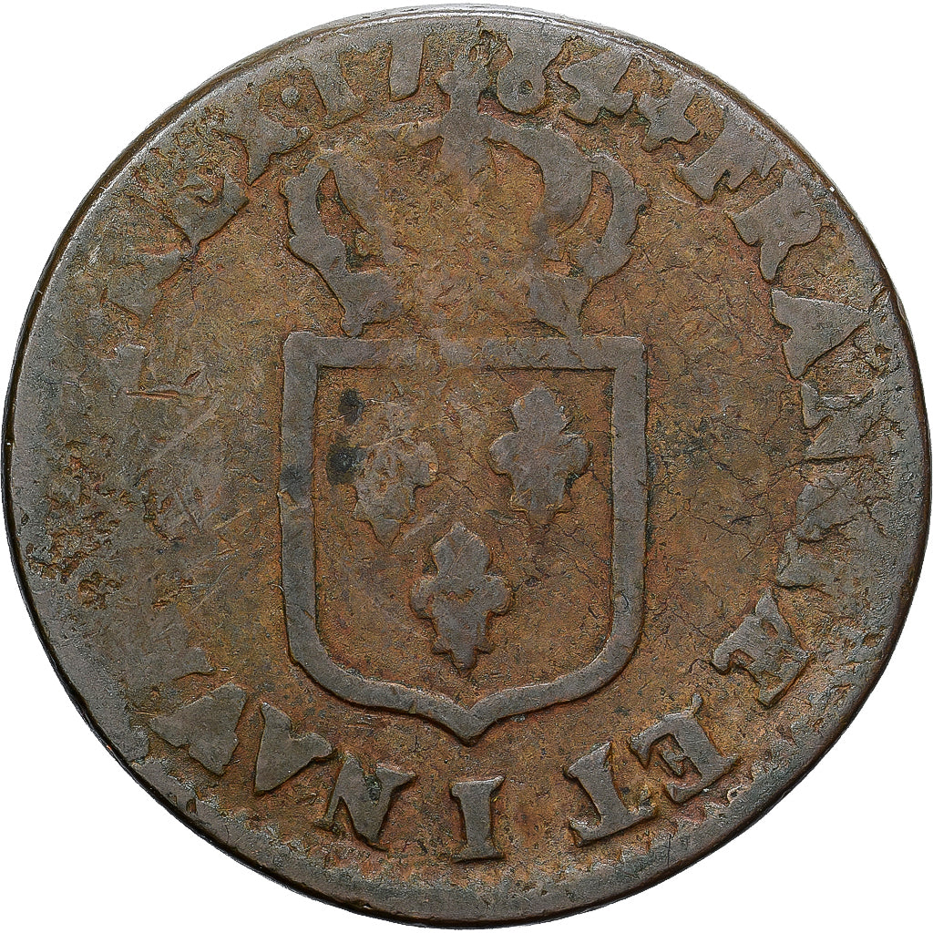 France, Louis XVI, Sol, 1784, Limoges, Copper, VF(20-25), Gadoury:350