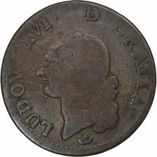France, Louis XVI, Sol, 1789, Toulouse, Cuivre, TB, Gadoury:350