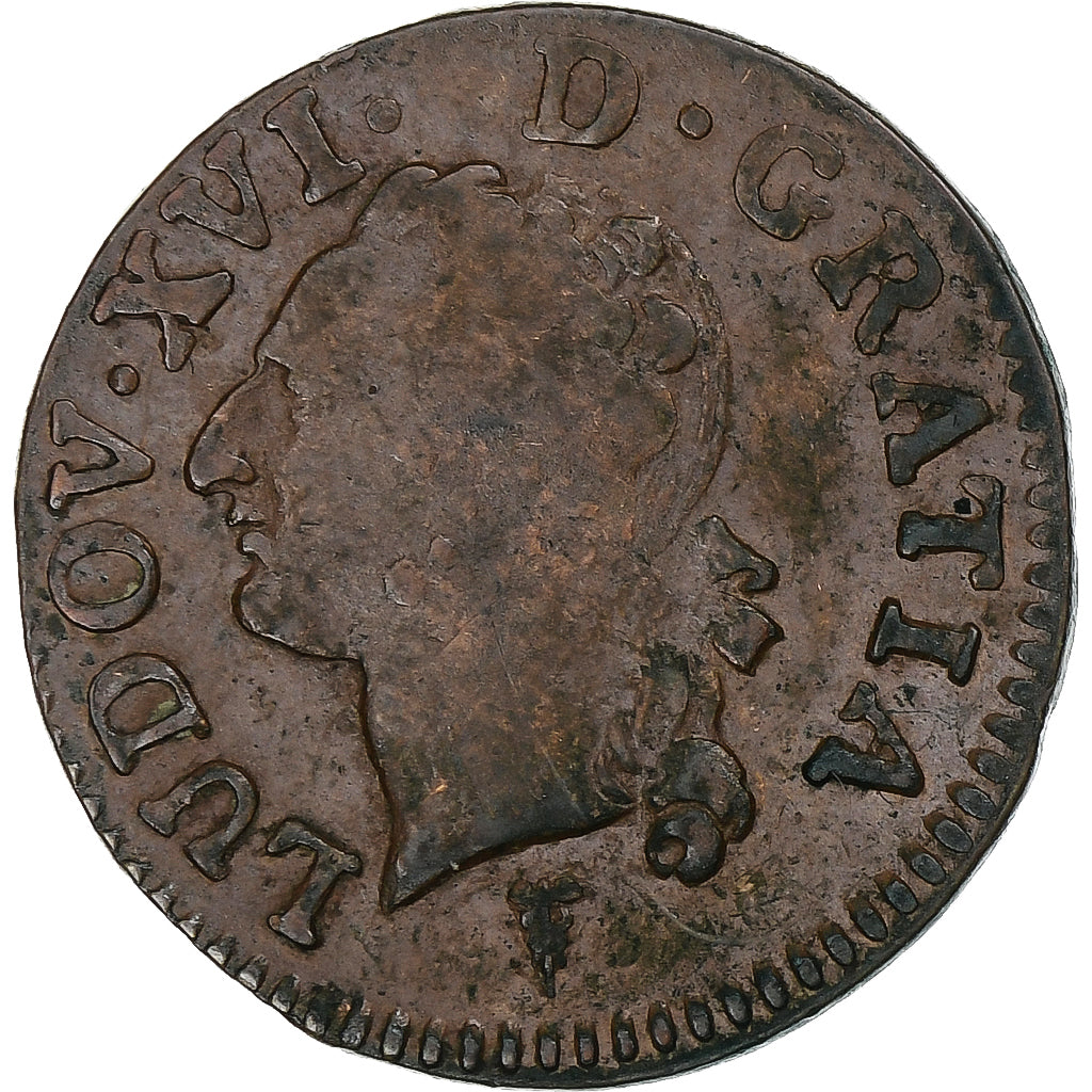 Frankreich, Louis XVI, 1/2 Sol, 1791, Bordeaux, Kupfer, S, Gadoury:348