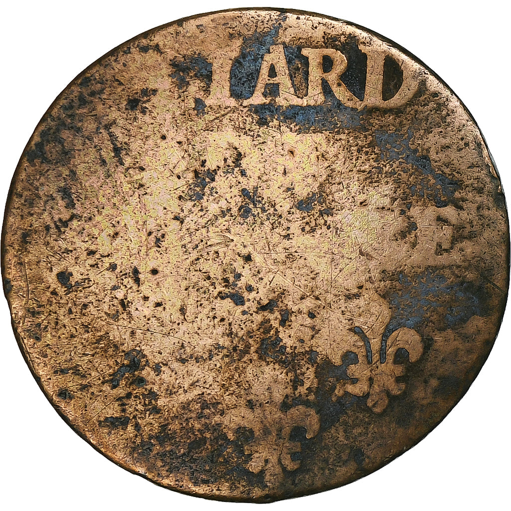 França, Louis XIV, Liard de France, Uncertain date, Uncertain Mint, Cobre
