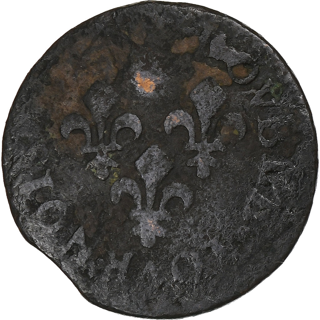 França, Louis XIII, Double Tournois, Uncertain date, Uncertain Mint, Cobre